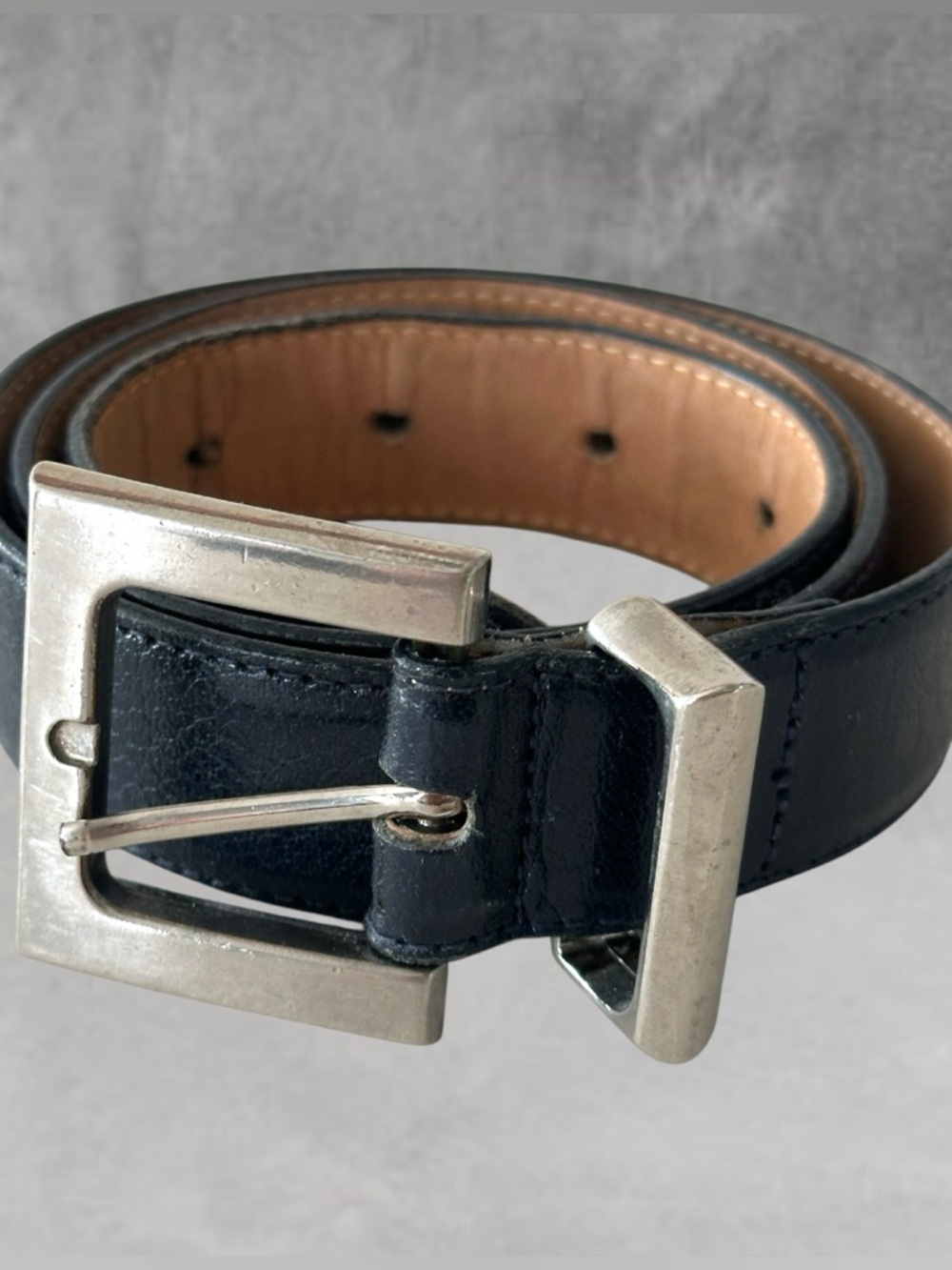 VINTAGE PORTS INT. BUFFALO CALF LEATHER BELT M